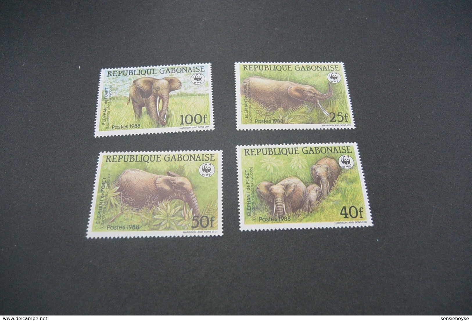 K23333 -set  MNh Gabon 1988 - WWF -  Elephant De Foret - Ungebraucht
