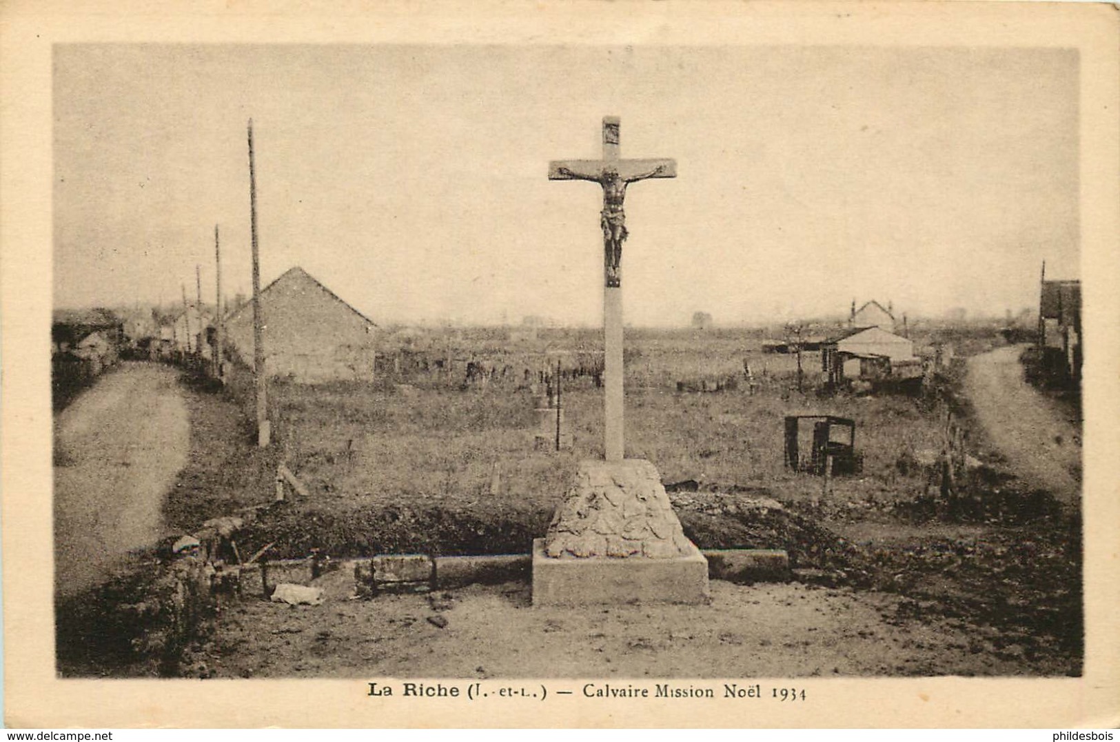 INDRE ET LOIRE  LA RICHE Calvaire Mission Noel 1934 - La Riche