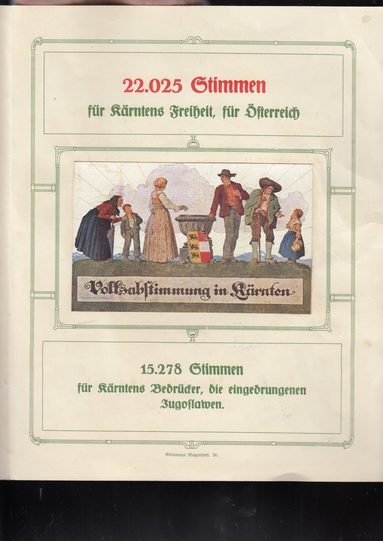 Österreich Michel Cat.No. Propaganda Folder Kärnten Abstimmung 321/339 - Briefe U. Dokumente