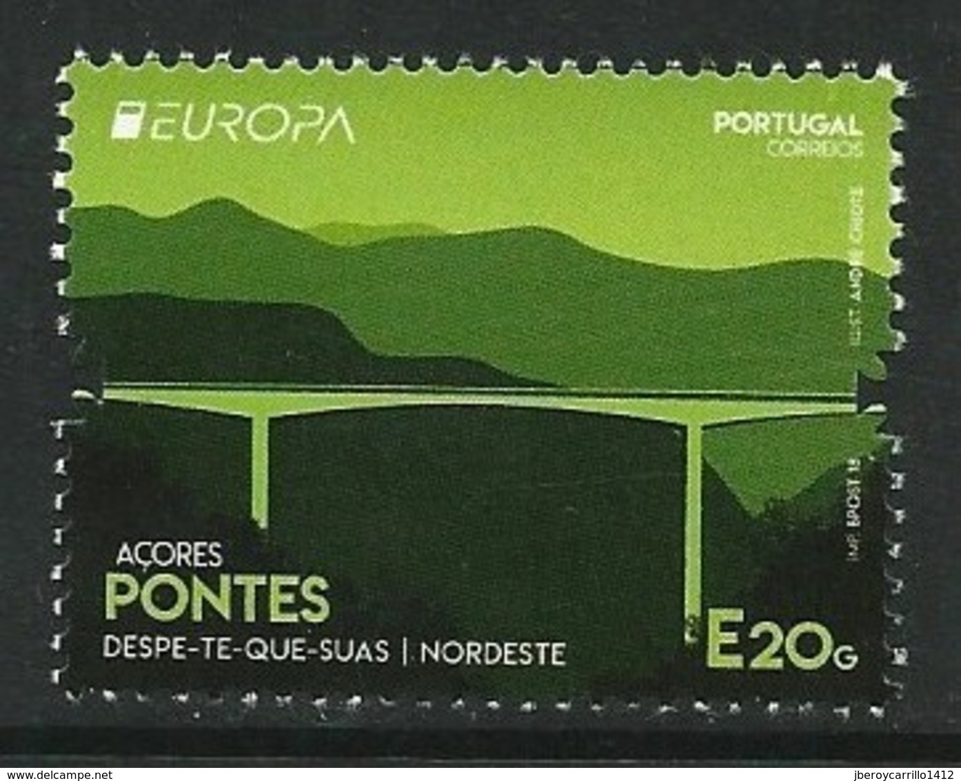 AZORES/ AÇORES  - EUROPA 2018 -"PUENTES.-BRIDGES -BRÜCKEN -PONTS"-   SERIE De 1 V. - 2018