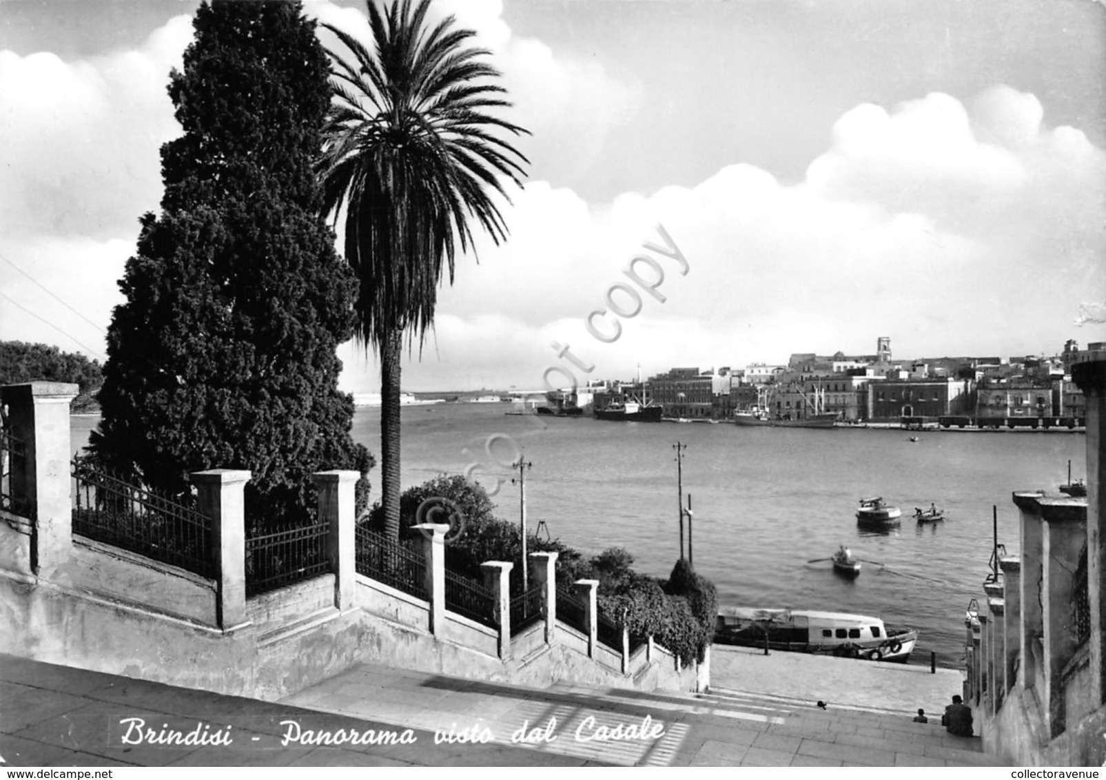 Cartolina Brindisi Panorama Da Casale Timbro A Targhetta PT 1963 - Brindisi