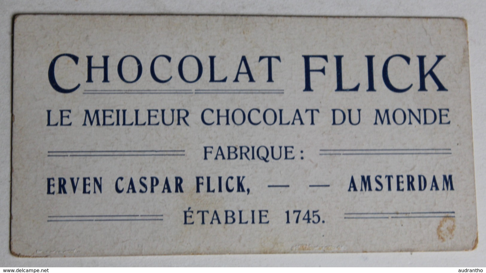 Rare Chromo Chocolat Flick Erven Caspar Flick Amsterdam Höllandischer Cacao Enfant Chien Gourmand - Autres & Non Classés
