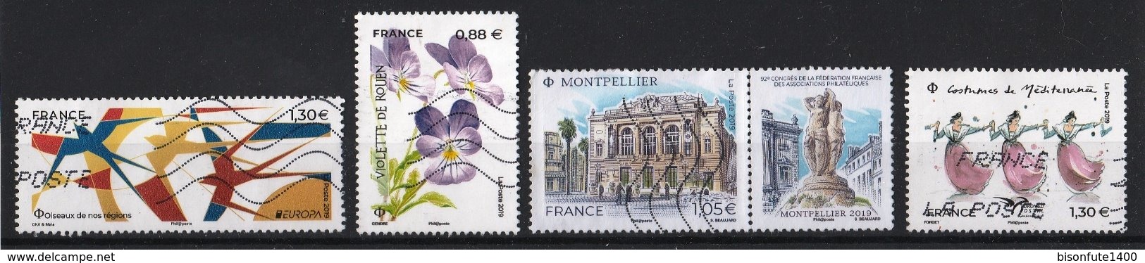 France 2019 : Timbres Yvert & Tellier N° 5320 - 5321 - 5332 + Vignette - ???? - ???? - ???? Et ???? Avec Oblit.mécanique - Oblitérés