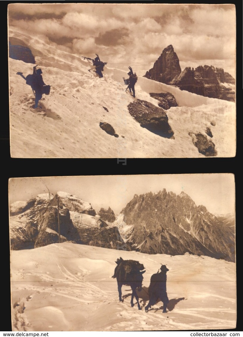 ALPINISM CAPANNA SELLA  AOSTA ITALY POSTAL HISTORY WWii TIME 2 MAILED REAL PHOTO ALBERGO AQUILA  POSTCARD   W4-1443 - Andere & Zonder Classificatie