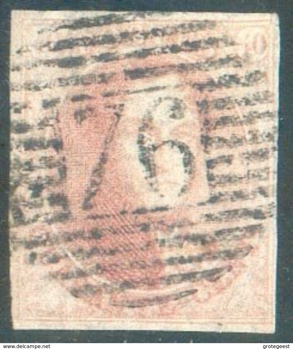 N°5 ) Médaillon 40 Centimes Carmin-rose Pâle, Bien Margé; Obl. P.76 LOUVAIN Centrale.  14807 - 1849-1850 Medaglioni (3/5)