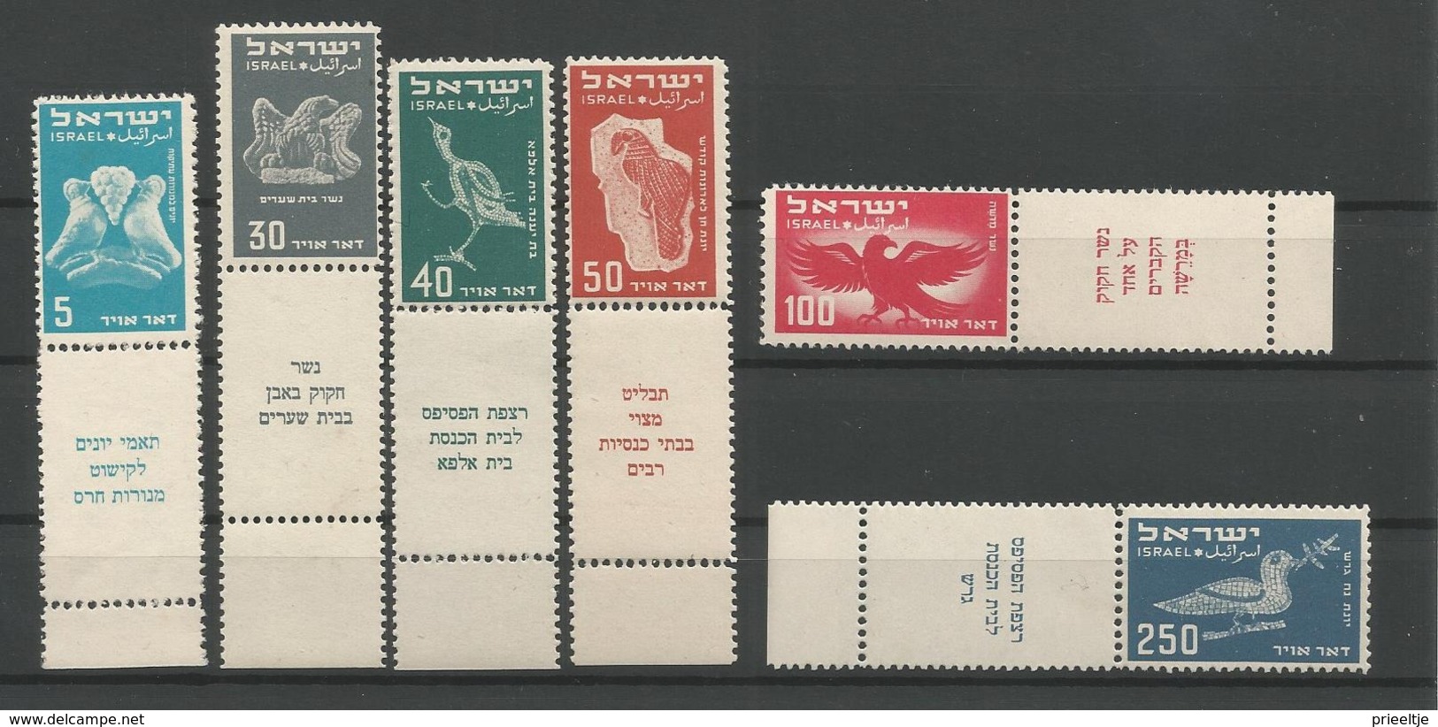 Israel 1950 Birds Y.T. A1/6 ** - Luchtpost