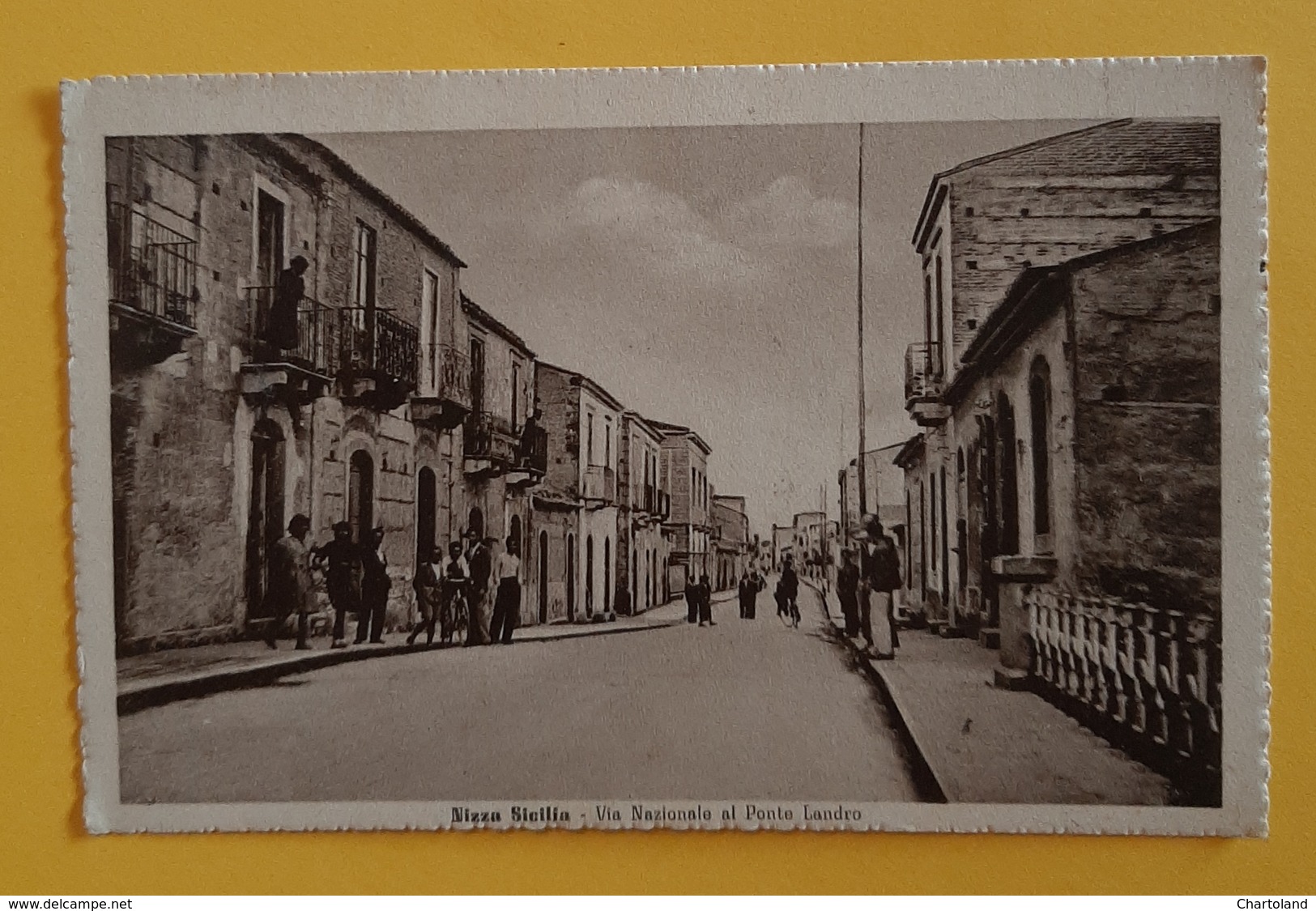 Cartolina Nizza Sicilia - Via Nazionale Al Ponte Landro - 1942 Ca. - Messina