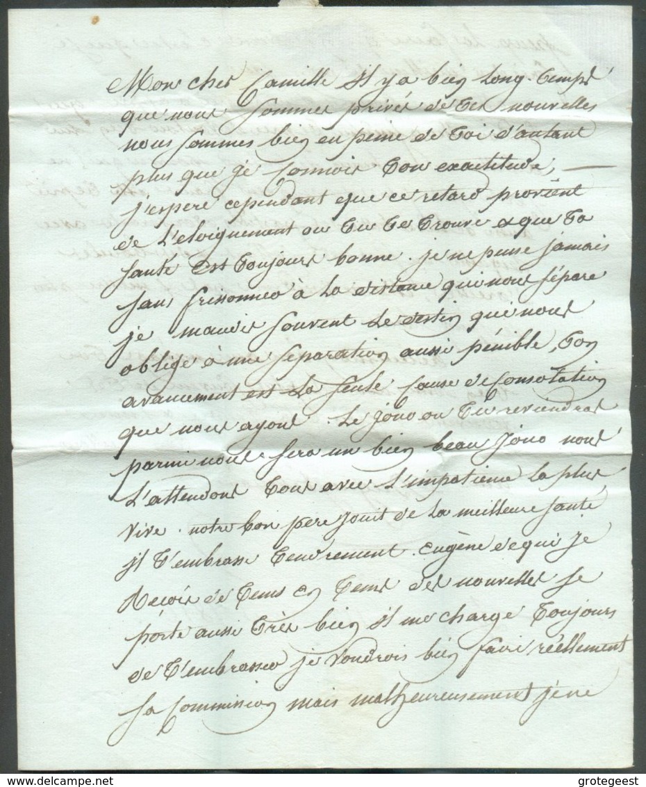 LAC De Lyon (Francia) Le 10 Avril 1810 Et Acheminée (camaniato) Via VENEZIA (griffe) + Griffe Rouge MILANO L.A. Vers Sal - 1. ...-1850 Prephilately