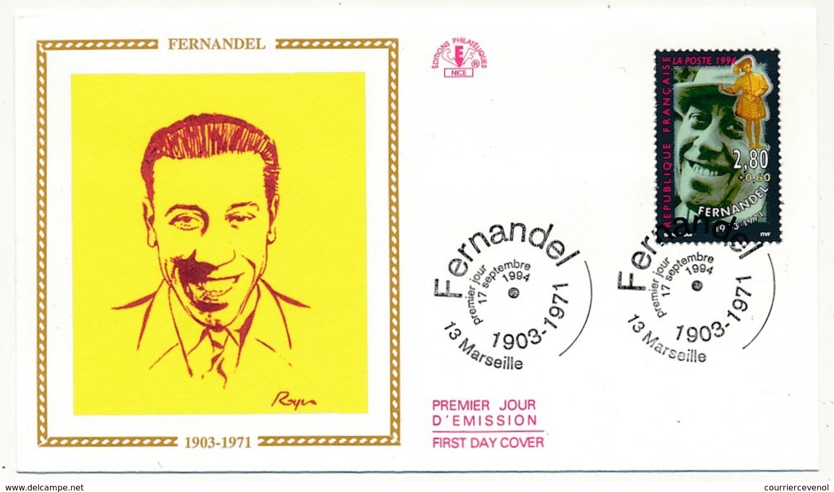 FRANCE => 6 Enveloppes FDC - "De La Scène à L'écran" - Yvonne Printemps, Fernandel, Coluche, Montand, Bourvil... - 2010-2019