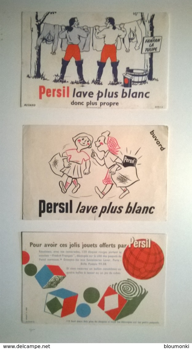 Lot De 5 Buvards Publicitaires / Savon Lessive PERSIL - Produits Ménagers