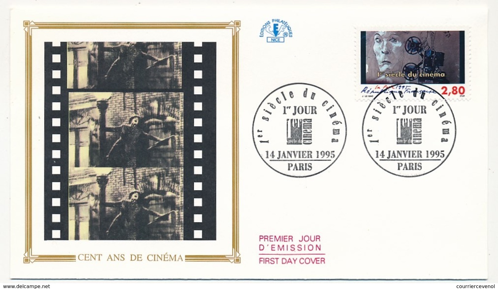 FRANCE => 4 Enveloppes FDC - 1er Siècle Du Cinéma - PARIS - 14 Janvier 1995 - Cinema