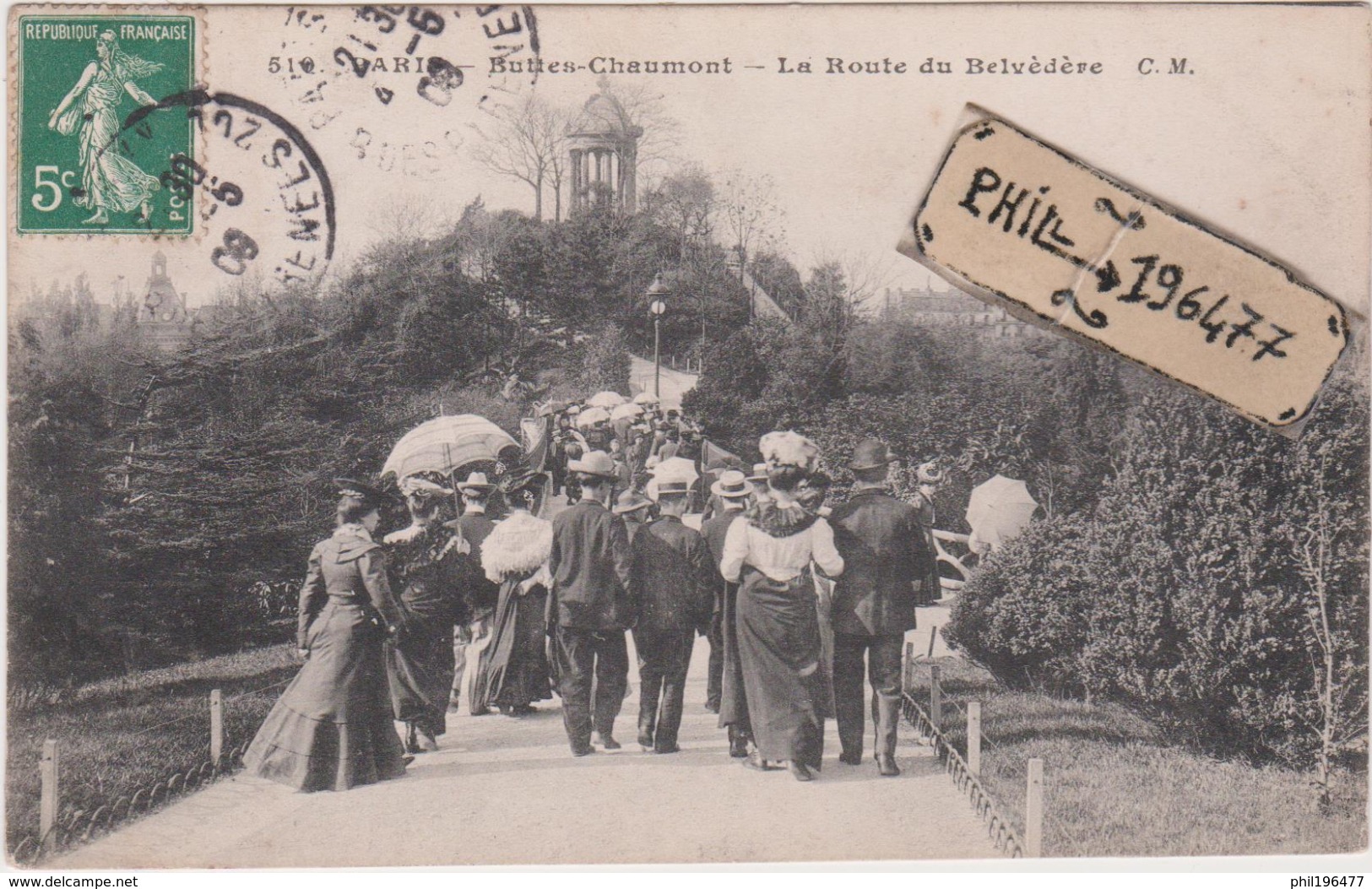 75 Paris - Cpa / Buttes-Chaumont - La Route Du Belvèdère. Circulé. - Parchi, Giardini