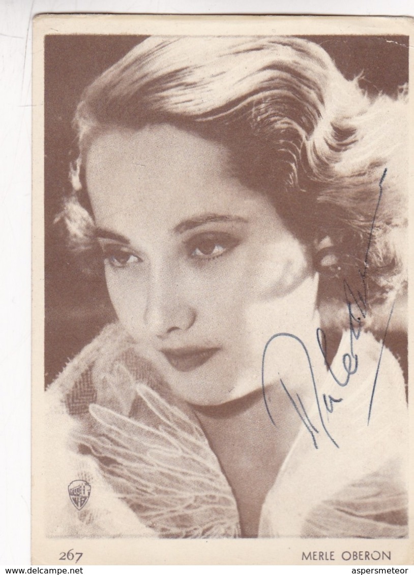 MARLE OBERON (1911 - 1979) - AUTOGRAFO ACTRIZ BRITANICA. AUTOGRAPHE BRITISH ACTRESS NE A RAJ BRITANNIQUE -LILHU - Autres & Non Classés