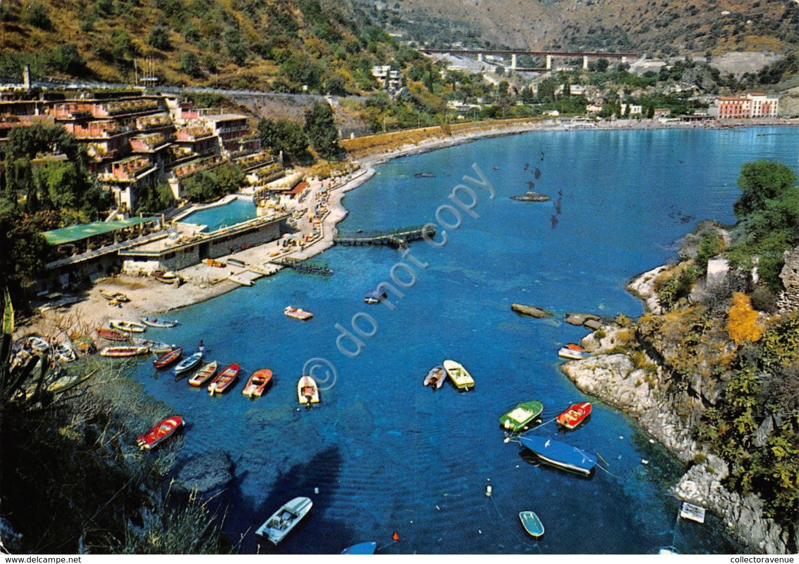 Cartolina Taormina Baia Sirene Barche Timbro A Targhetta Anno Marconiano 1974 (Messina) - Messina