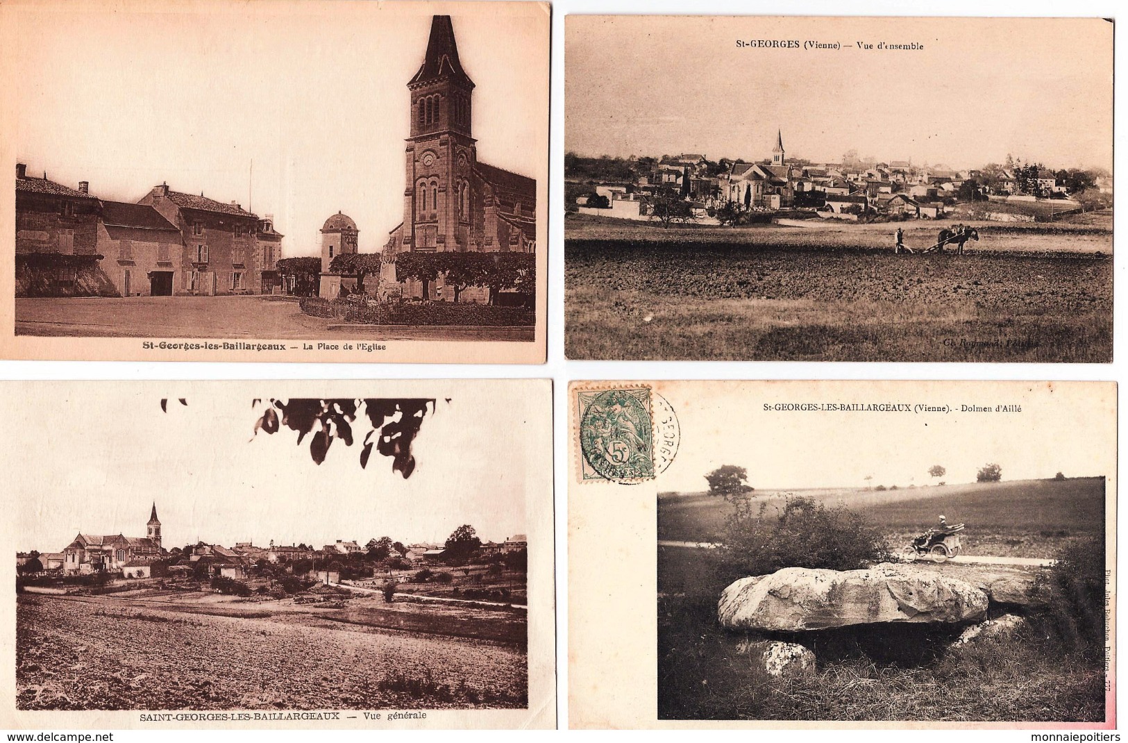 SAINT GEORGES LES BAILLARGEAUX -:Lot  N° 4 -    4 Cartes Avec Vues Diverses  - - Autres & Non Classés