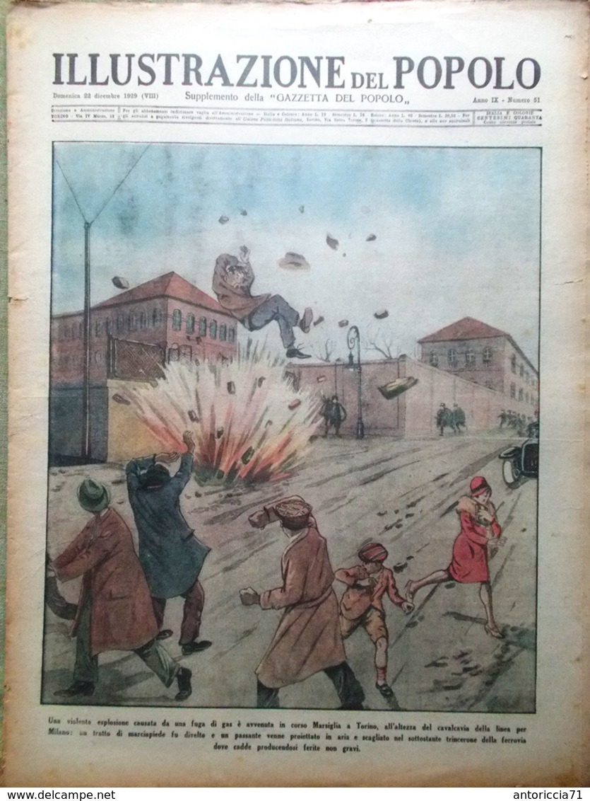 Illustrazione Del Popolo 22 Dicembre 1929 New York Pickford Bologna-Firenze Gila - Andere & Zonder Classificatie