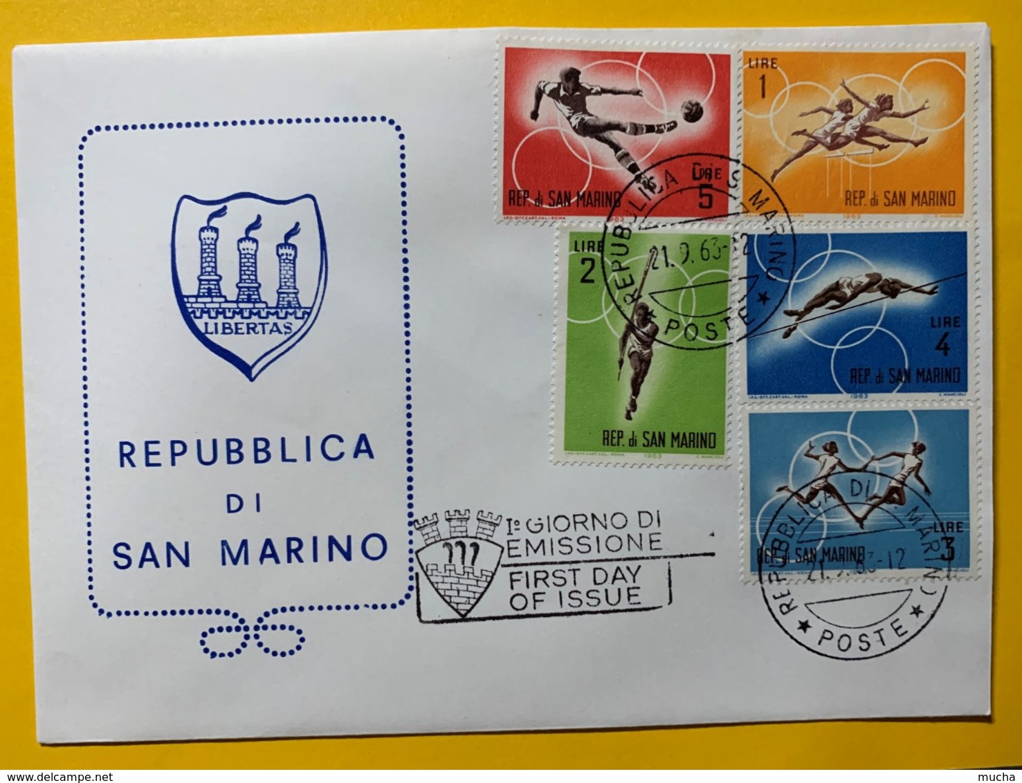 9191 -  FDC San Marino 21.02.1963 - Ete 1964: Tokyo