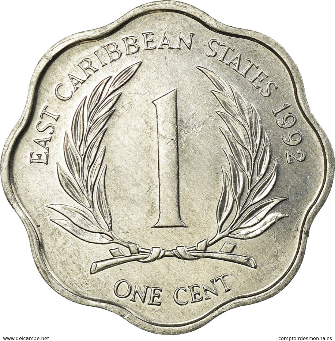 Monnaie, Etats Des Caraibes Orientales, Elizabeth II, Cent, 1992, TTB - Territoires Britanniques Des Caraïbes