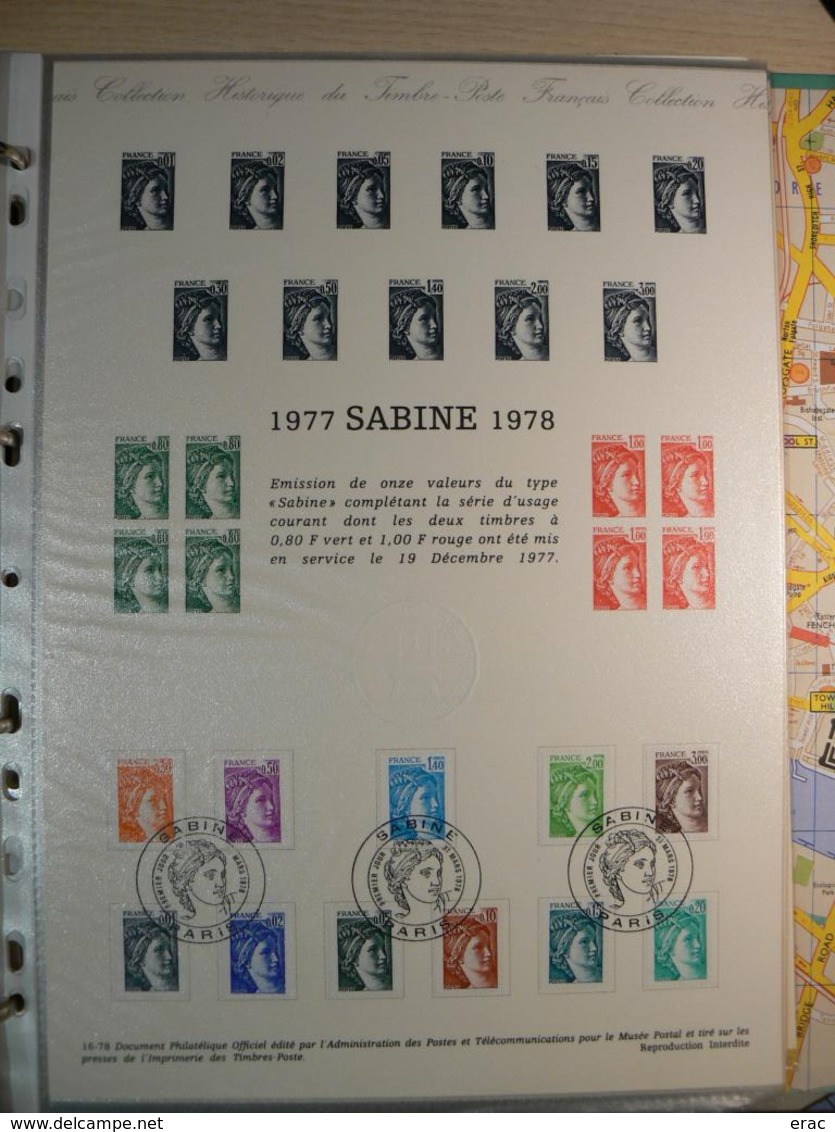 Ensemble de documents de La Poste et enveloppes : Liberté, Marianne, Sabine, Charles de Gaulle ...