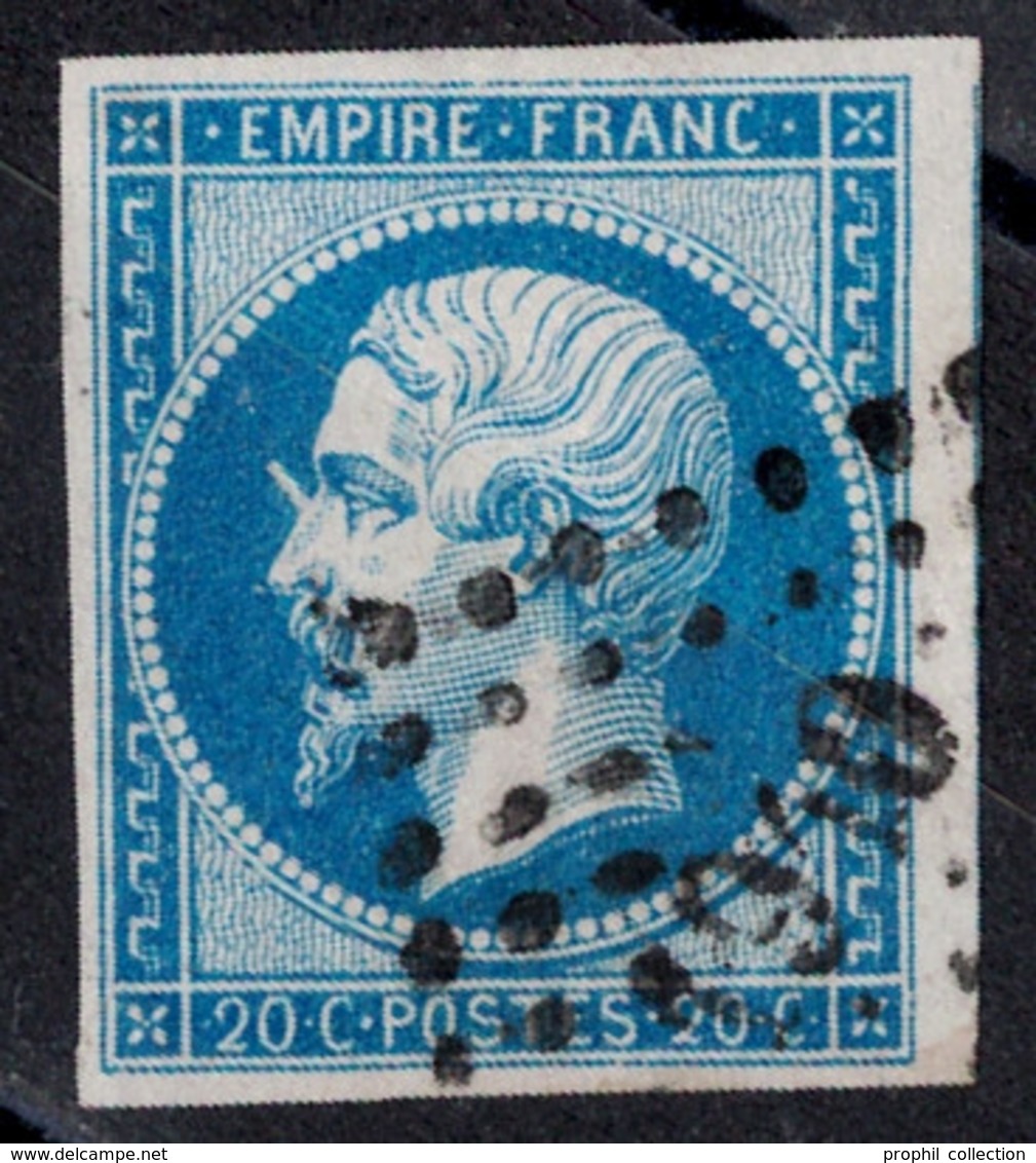 BELLE VARIÉTÉ Sur NAPOLÉON N° 14 " À LA CORNE " (1 CLAIR) - OBLITÉRÉ 4 MARGES (VOISIN) OBL. PC 1940 MAYENNE - 1853-1860 Napoléon III