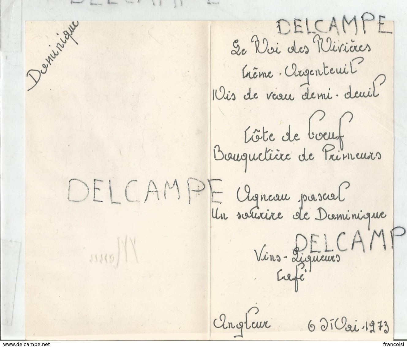 Communion De Dominique Le 6 Mai 1973 à Angleur. - Menus