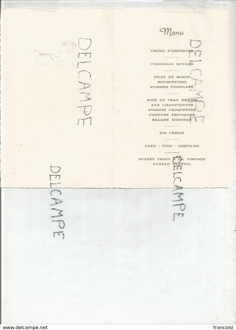 Mariage De José Et Carine Le 11 Juillet 1970 - Menus