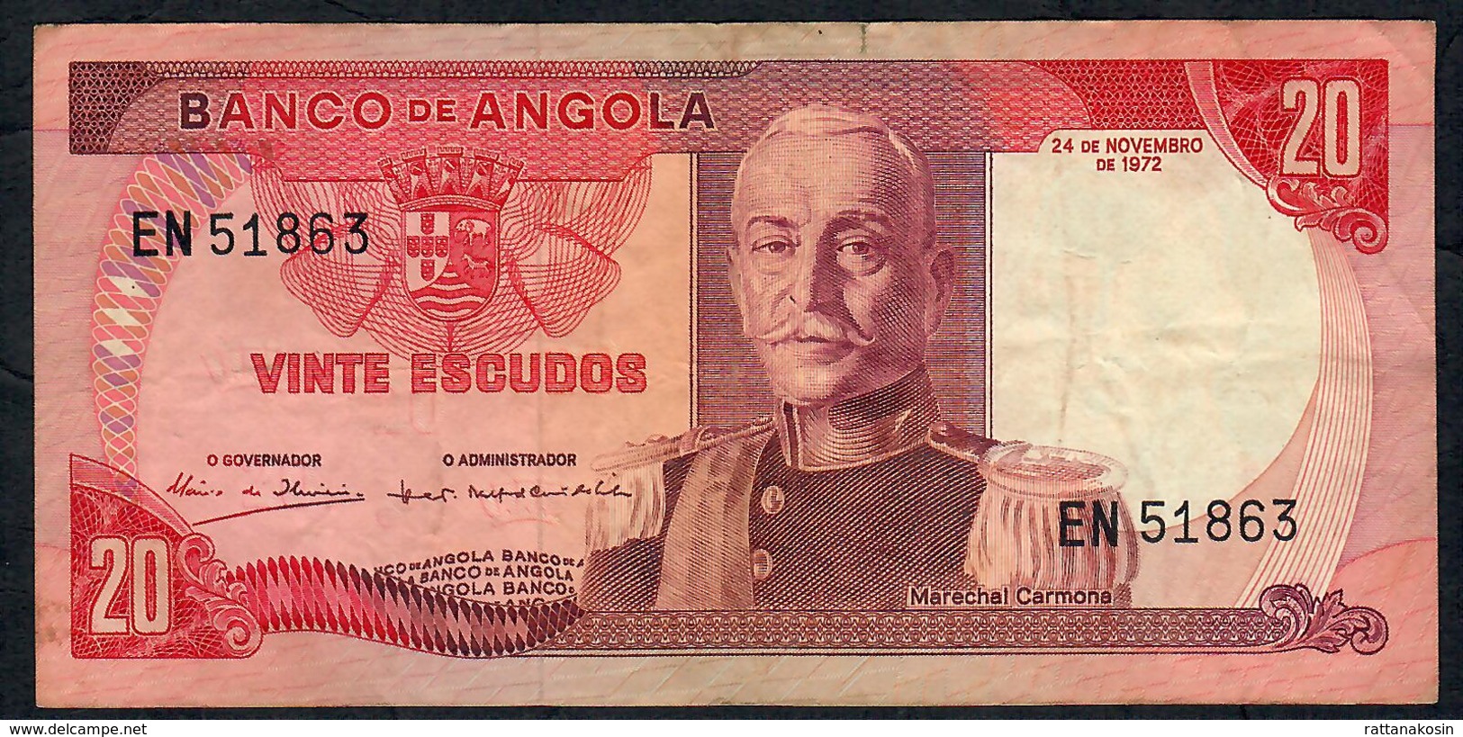 ANGOLA P99 2O ESCUDOS  24.11.1972 #EN   VF NO P.h. - Angola