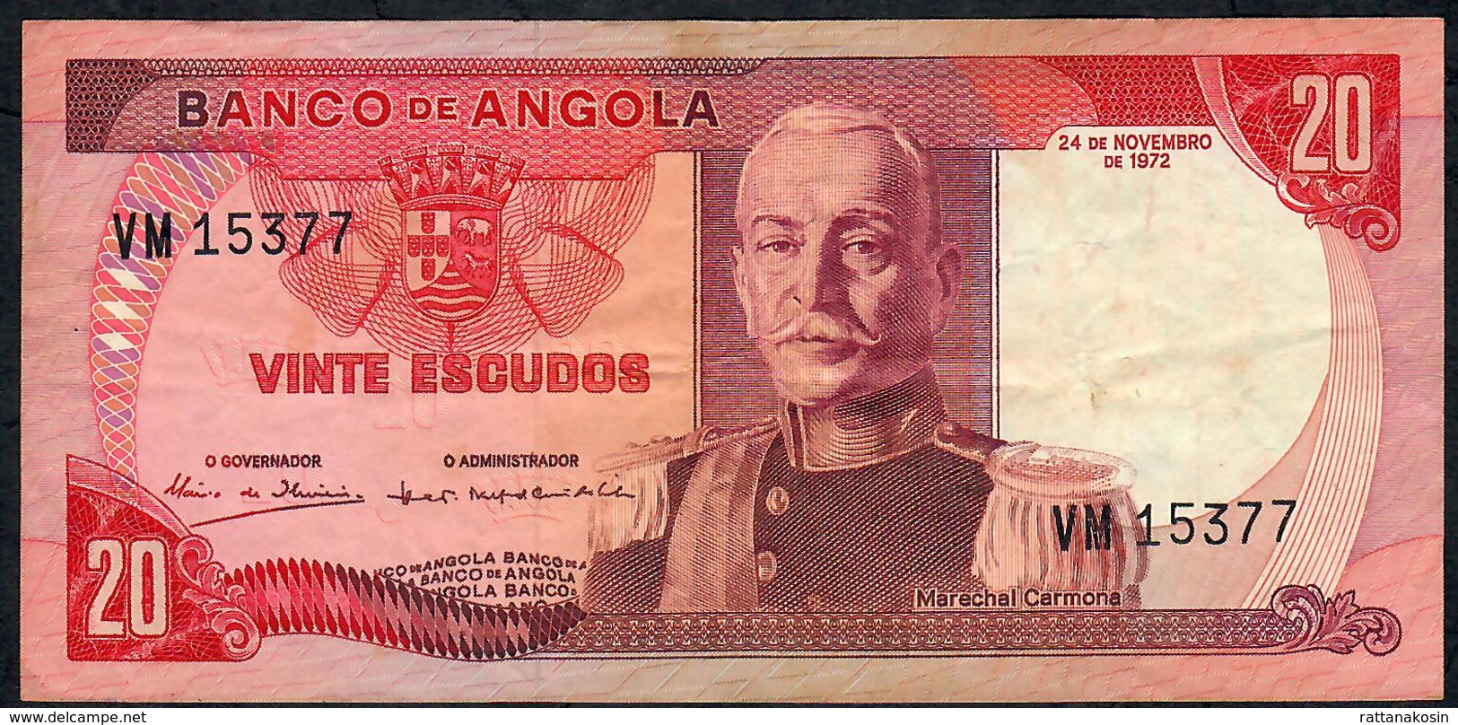 ANGOLA P99 2O ESCUDOS  24.11.1972 #VM   VF NO P.h. - Angola