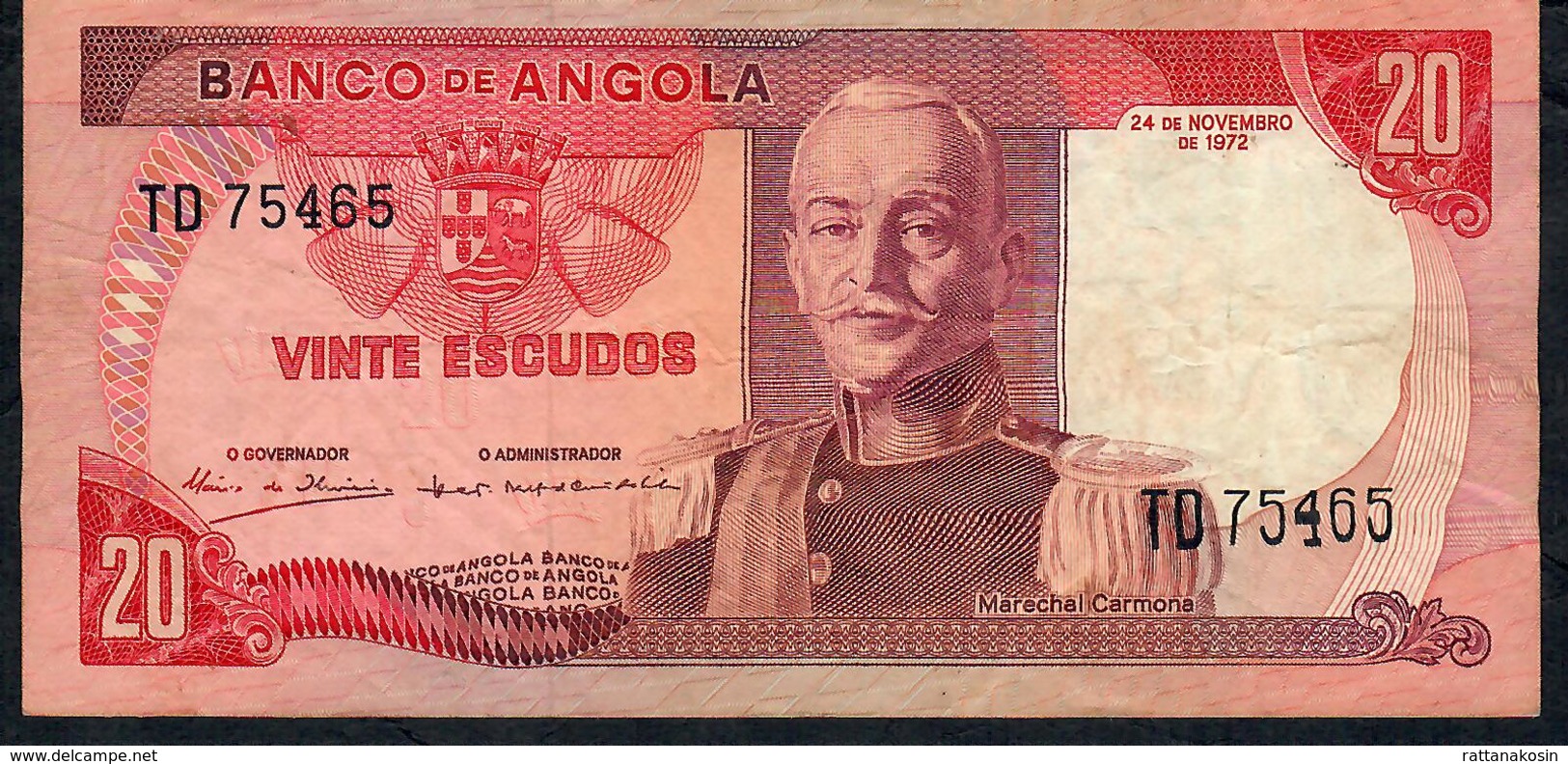 ANGOLA P99 2O ESCUDOS  24.11.1972 #TD   VF NO P.h. - Angola