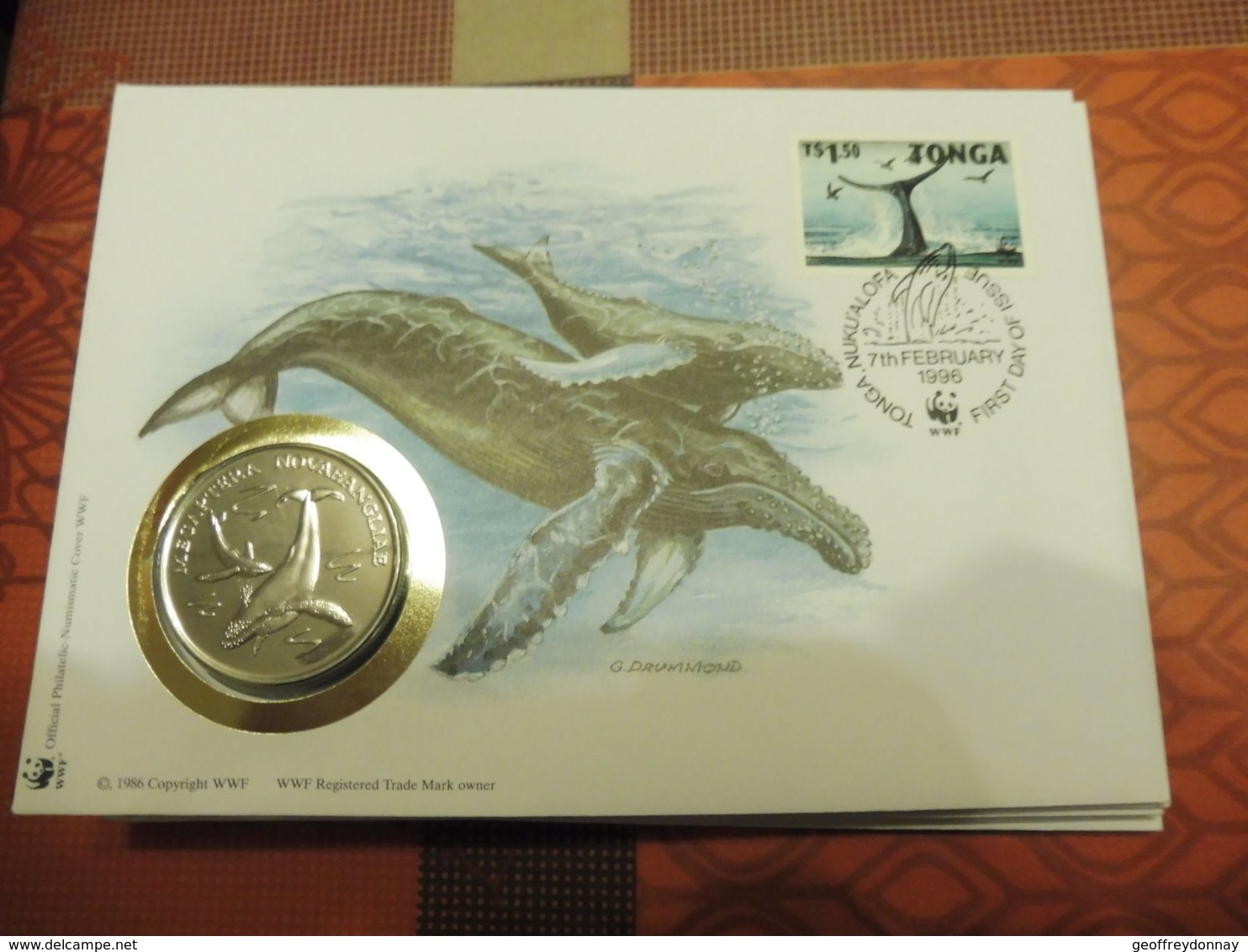 Philatelic Cover Numismatic Tonga -   Baleine 1996 - Cartas & Documentos