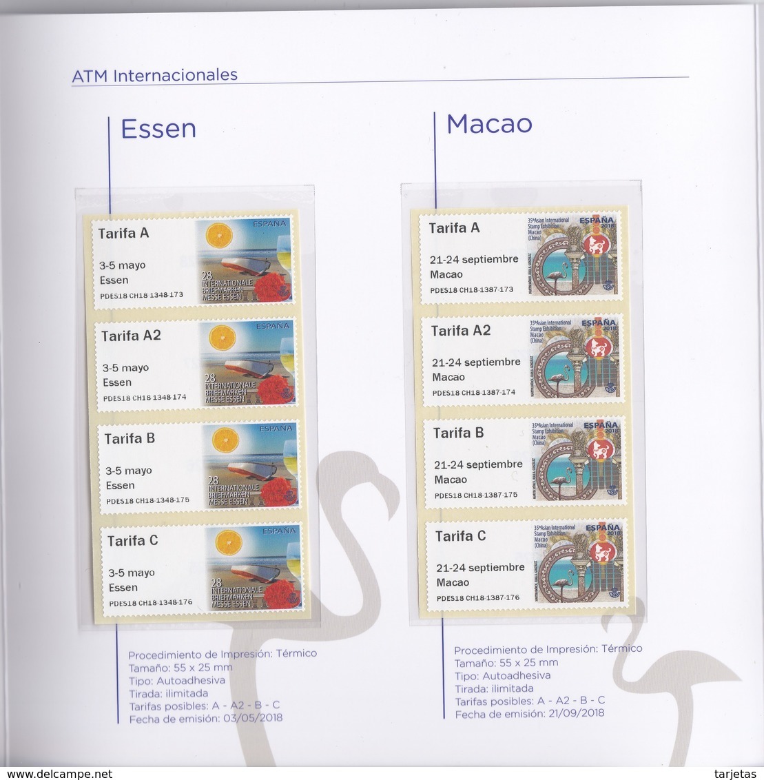 CARPETA CON 32 ETIQUETAS ATM EMITIDAS POR CORREOS EN EL AÑO 2018 (NUEVAS) VALOR FACIAL 33,60€ - Unused Stamps