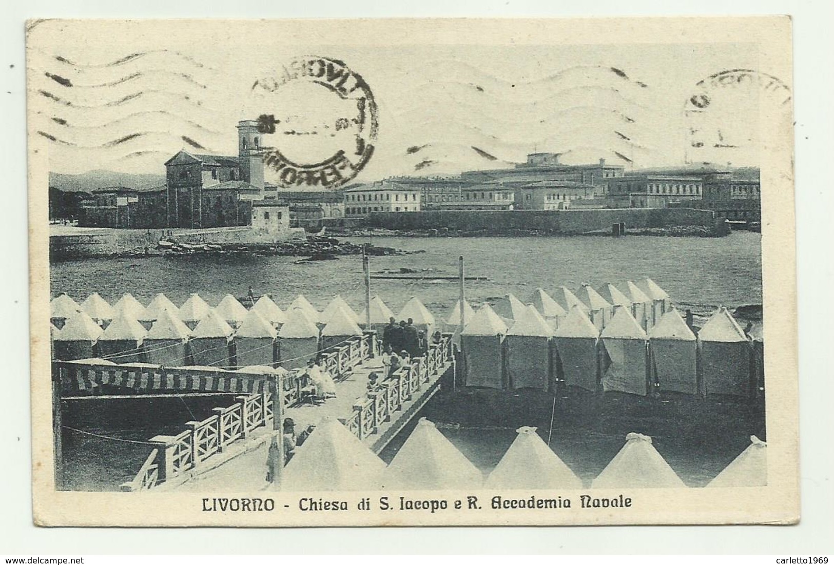 LIVORNO - CHIESA DI S.IACOPO E R.ACCADEMIA NAVALE 1927  VIAGGIATA  FP - Livorno