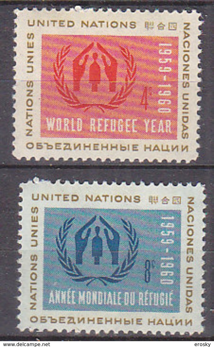 H0036 - ONU UNO NEW YORK N°72/73 ** REFUGIES - Neufs