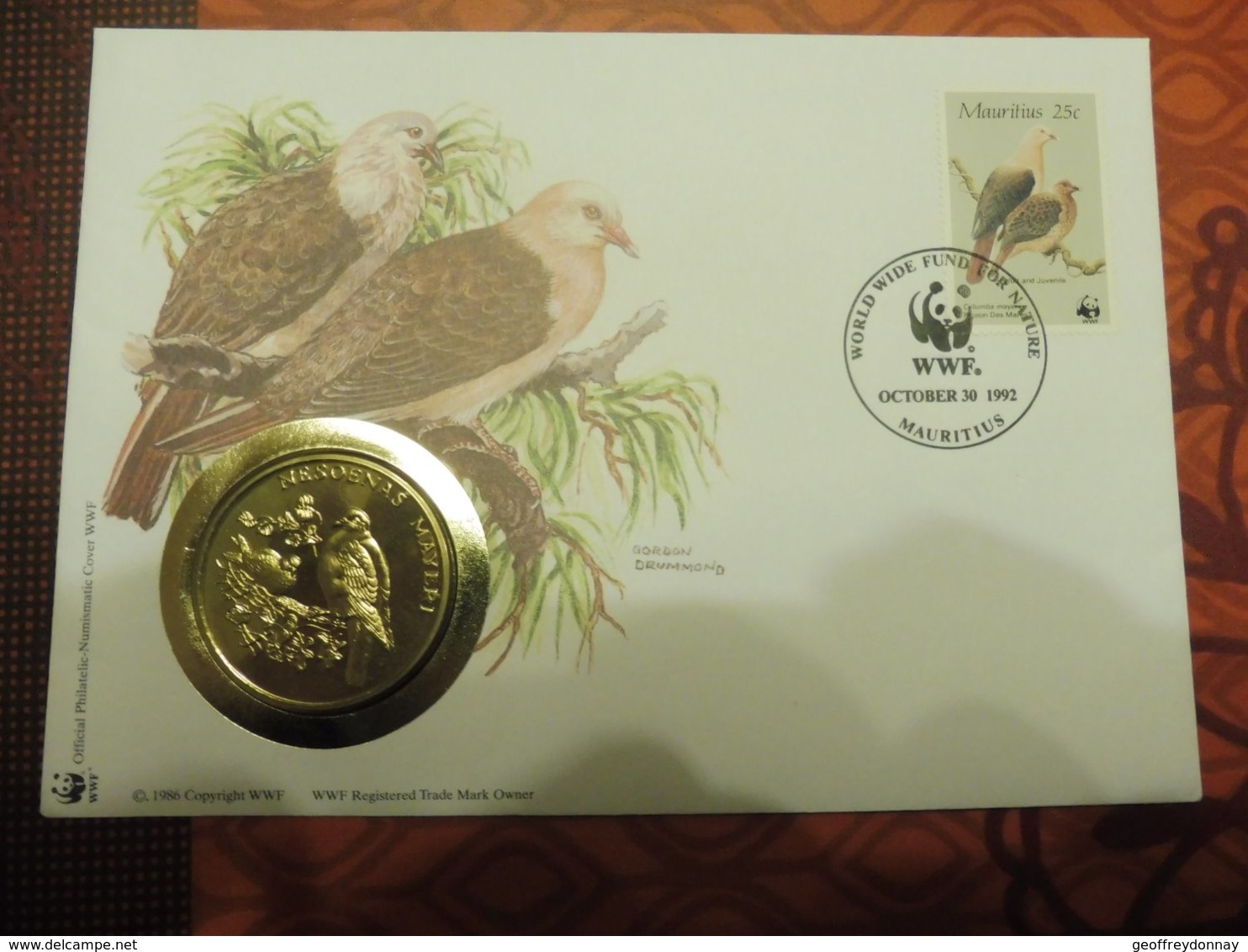 Philatelic Cover Numismatic Mauritius -  Colombe 1992 - Briefe U. Dokumente