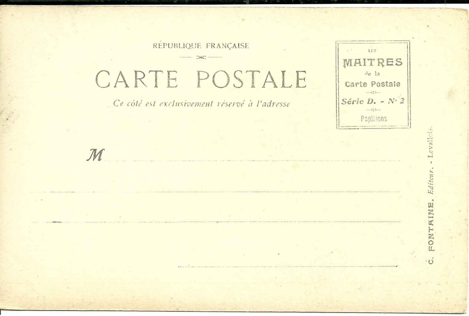 Femme Papillon  - Les Maitres De La Carte Postale - Other & Unclassified
