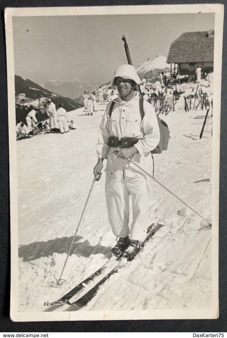 Skifahrer In Weissem Dress/ Fotokarte Gyger/ Klopfenstein Adelboden - Adelboden