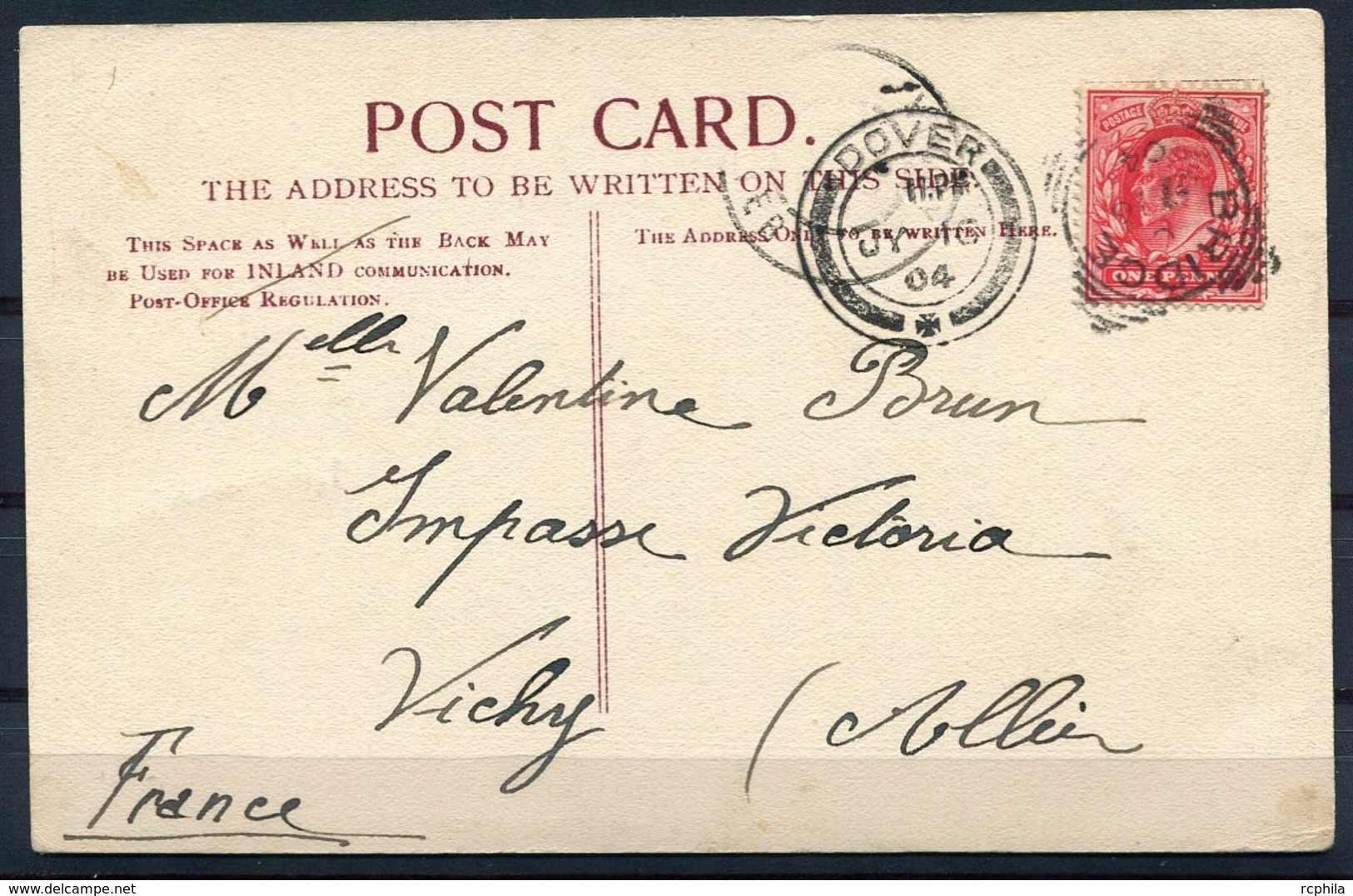 RC 14562 GB SQUARED CIRCLE " BRIDGE " JY 16 1904 POSTMARK ON POST CARD VF - Marcofilie