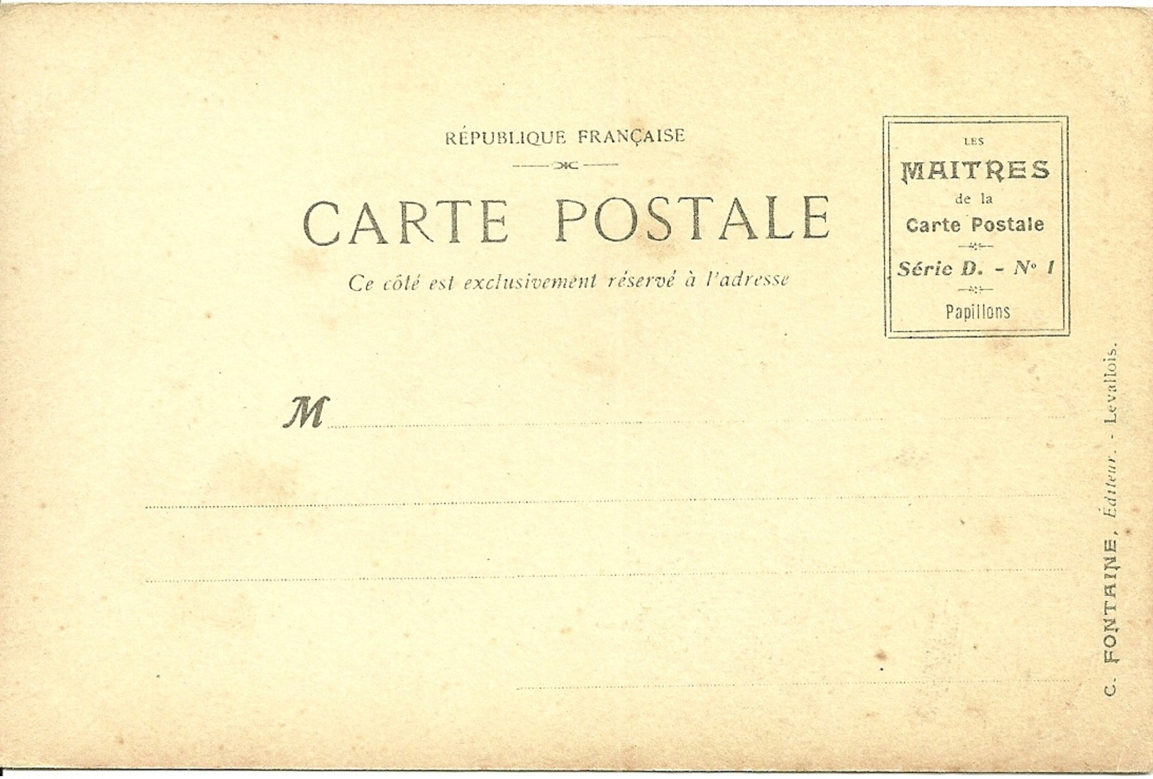 Femme Papillon  - Les Maitres De La Carte Postale - Other & Unclassified