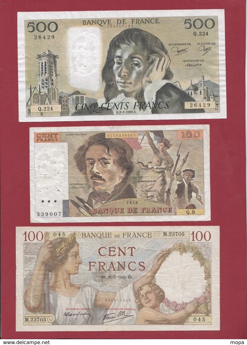 France 6 Billets Dans L 'état (500 Francs "Pascal" Du 03/01/1985.K----F/TTB+. ---) Lot N °7 - Otros & Sin Clasificación