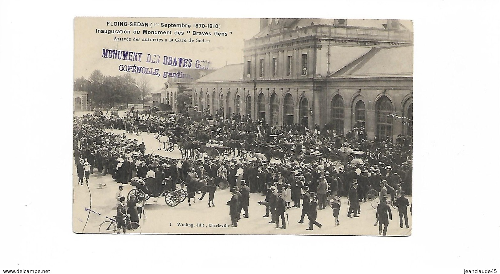 FLOING SEDAN  1.9.1910 INAUGURATION DU MONUMENT DES BRAVES GENS A LA GARE - Sedan