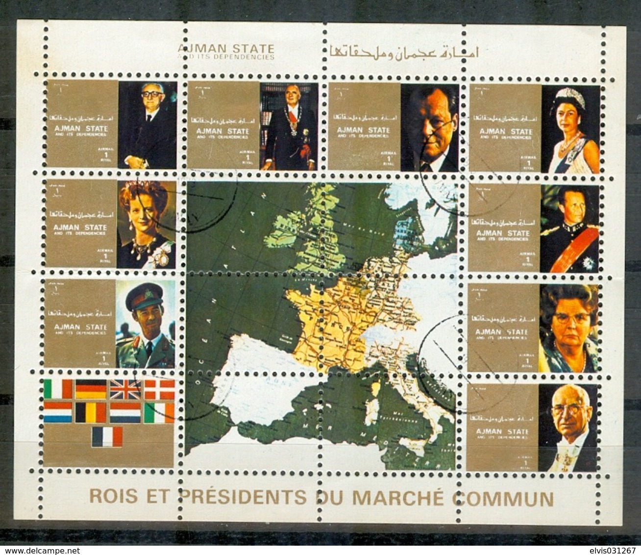 Ajman 1973, Michel No. : Sheet Kings And Presidents " Kleinformat 17x22mm." , Cancelled -  - *** - Ajman