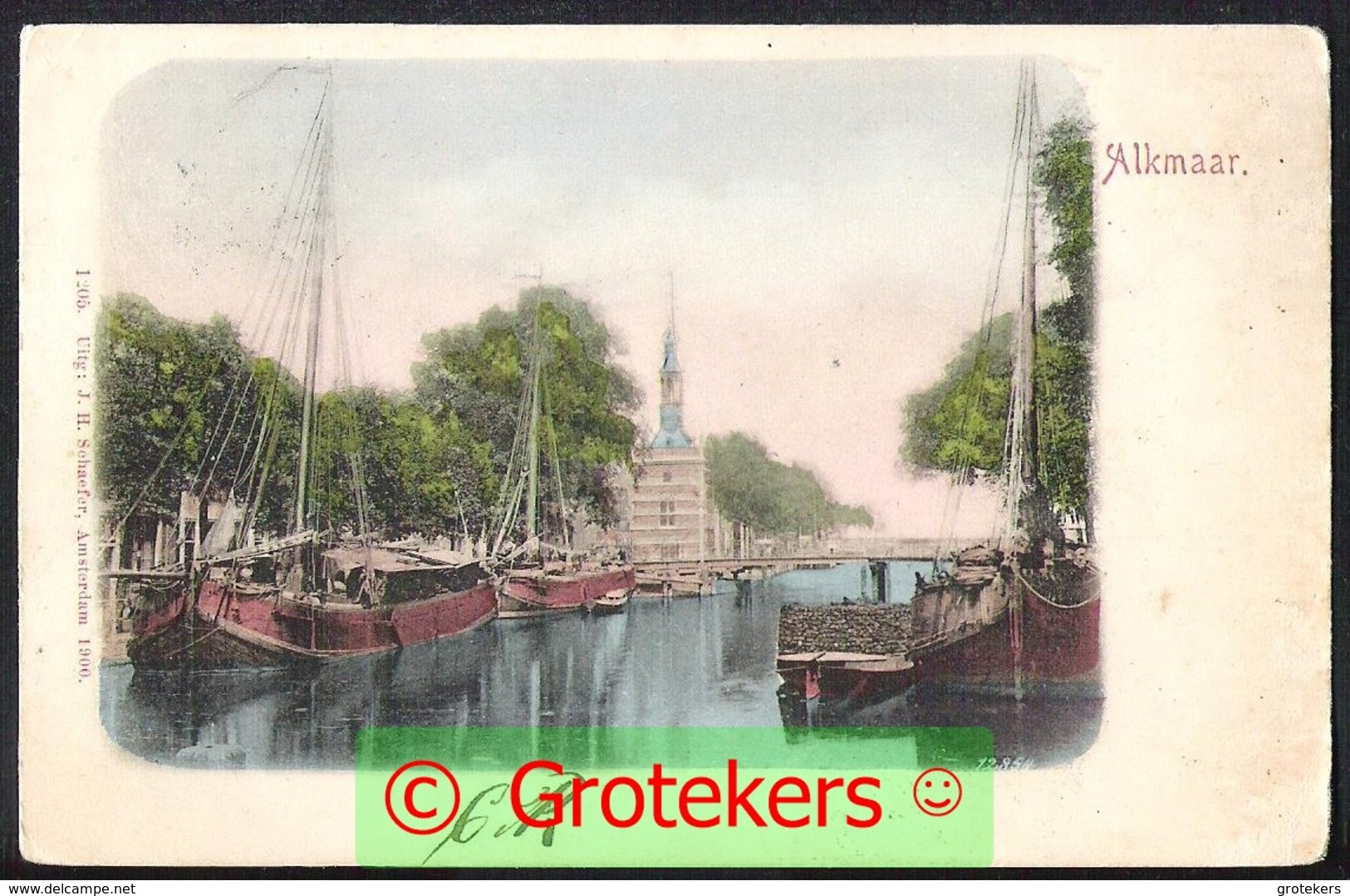 ALKMAAR Accijnstoren Schepen Kleur 1900 Verzonden 1901 - Alkmaar