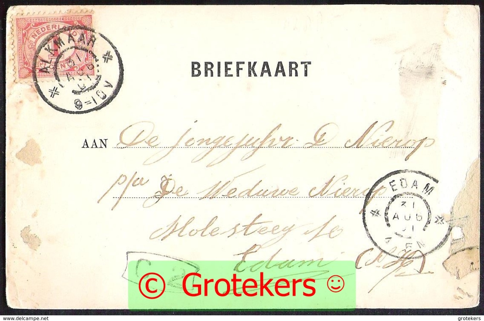 ALKMAAR Accijnstoren Schepen Kleur 1900 Verzonden 1901 - Alkmaar