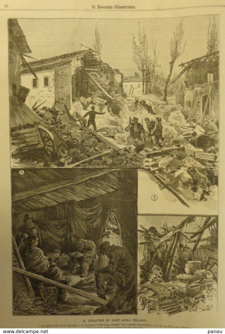 IL SECOLO ILLUSTRATO 1897 N 381. PRIGIONIERI A NAPOLI. IL DISASTRO DI SANT' ANNA PELAGO. L' ESPOSIZIONE DI FIRENZE - Voor 1900