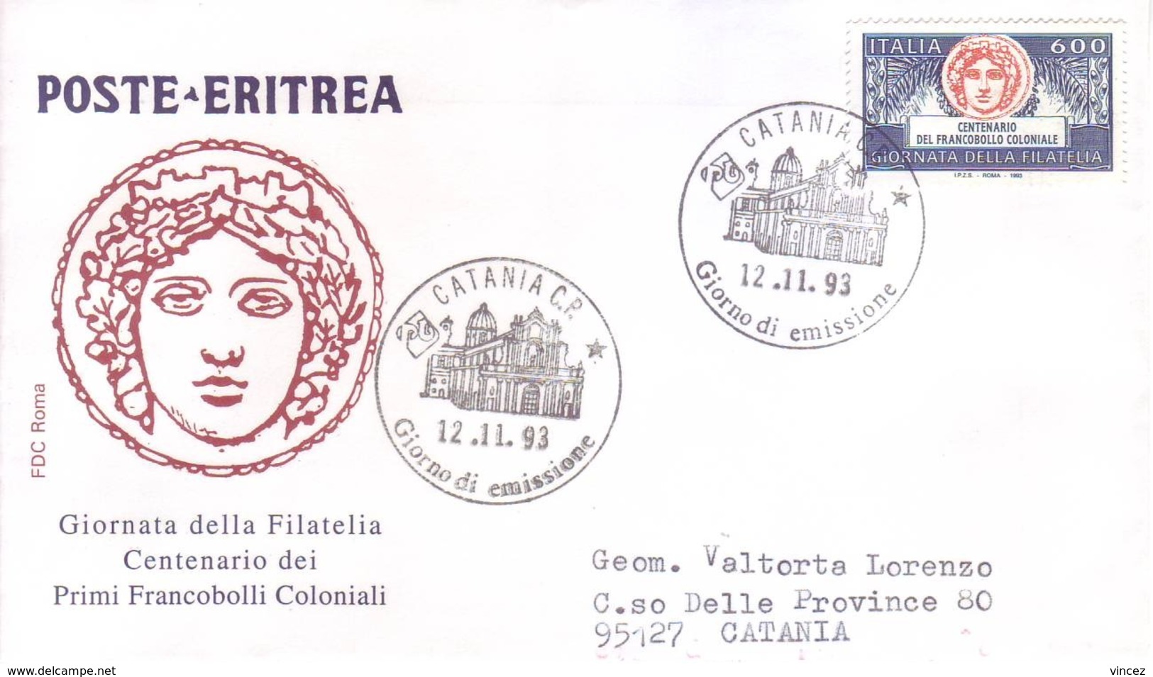 Italia 1993 - FDC Primi Francobolli Coloniali - FDC