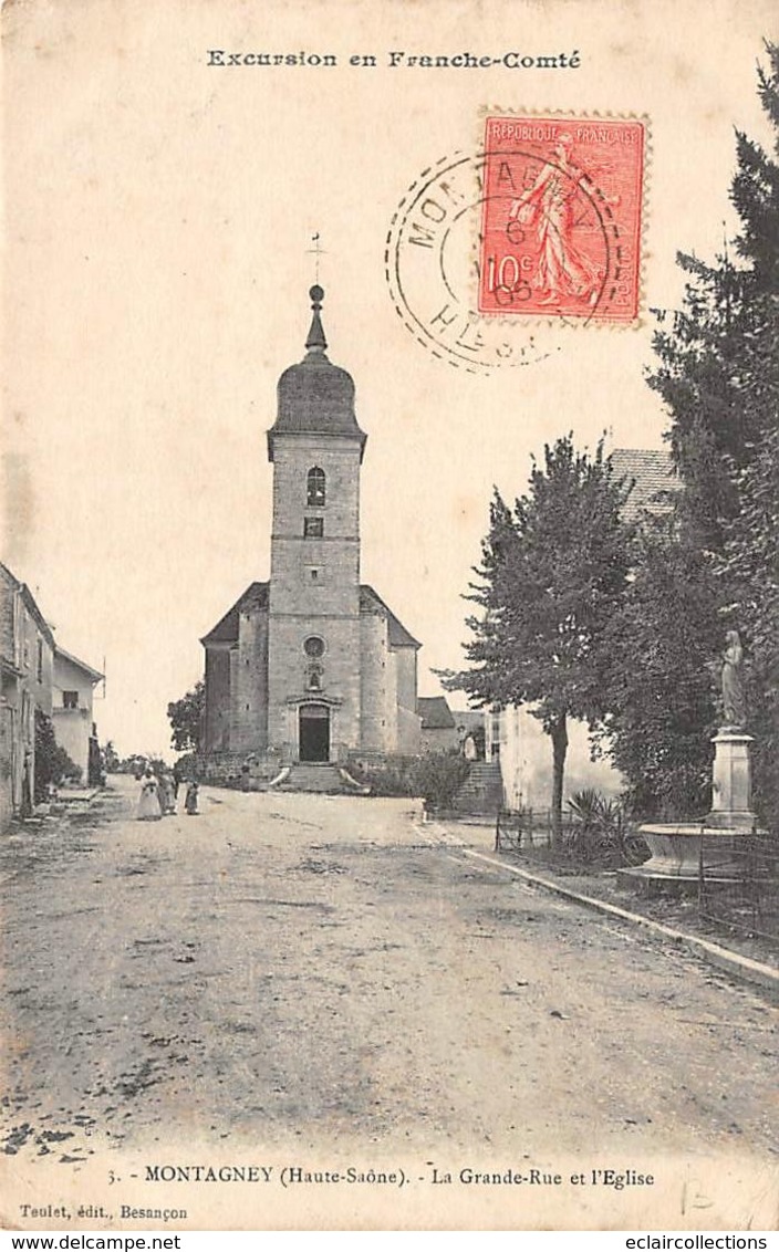 Montagney       70        Grande Rue Et L'Eglise      (voir Scan) - Autres & Non Classés