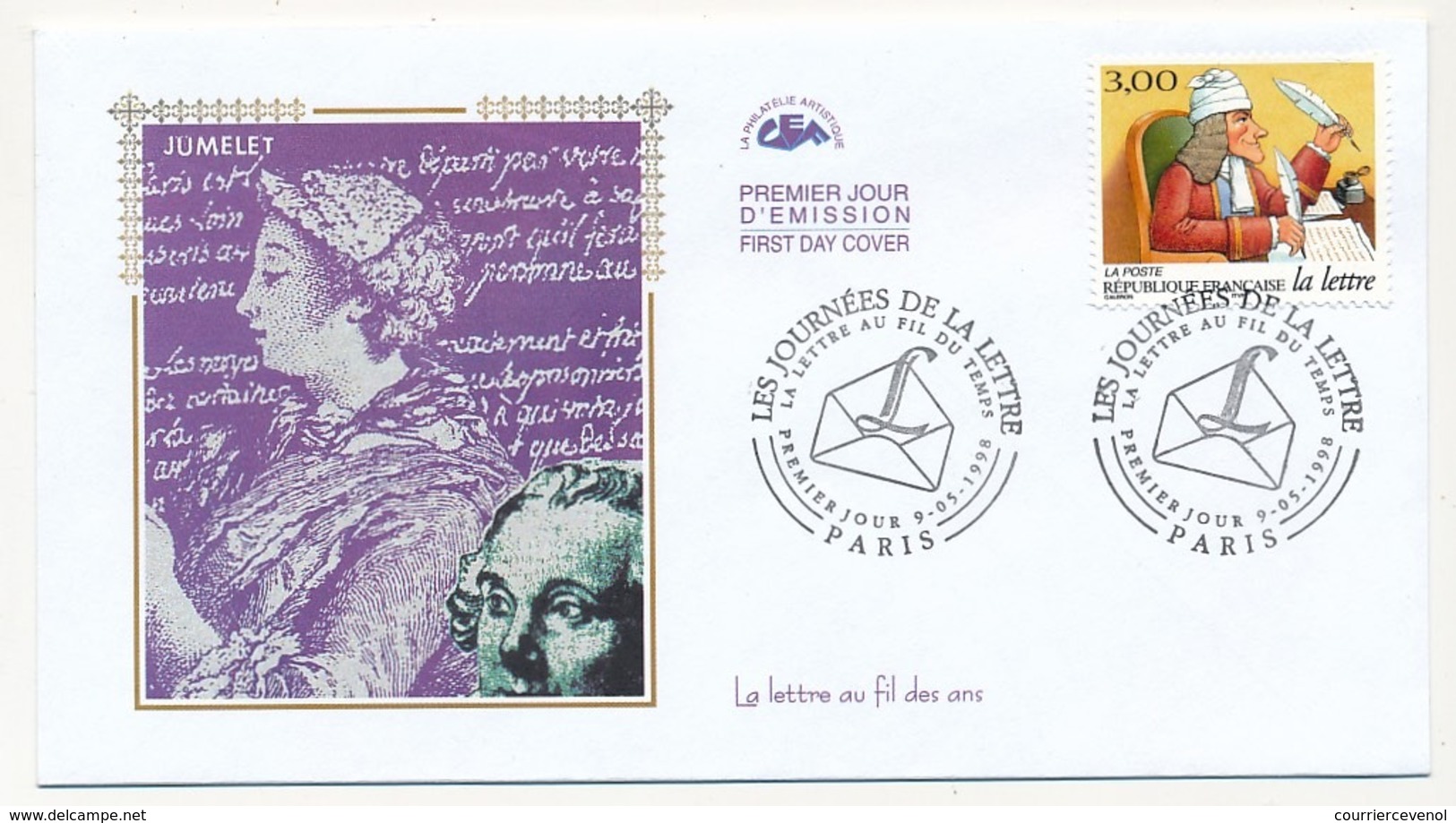 6 Enveloppes FDC - Les Journées De La Lettre / La Lettre Au Fil Du Temps - PARIS - 8 Mai 1998 - 1990-1999