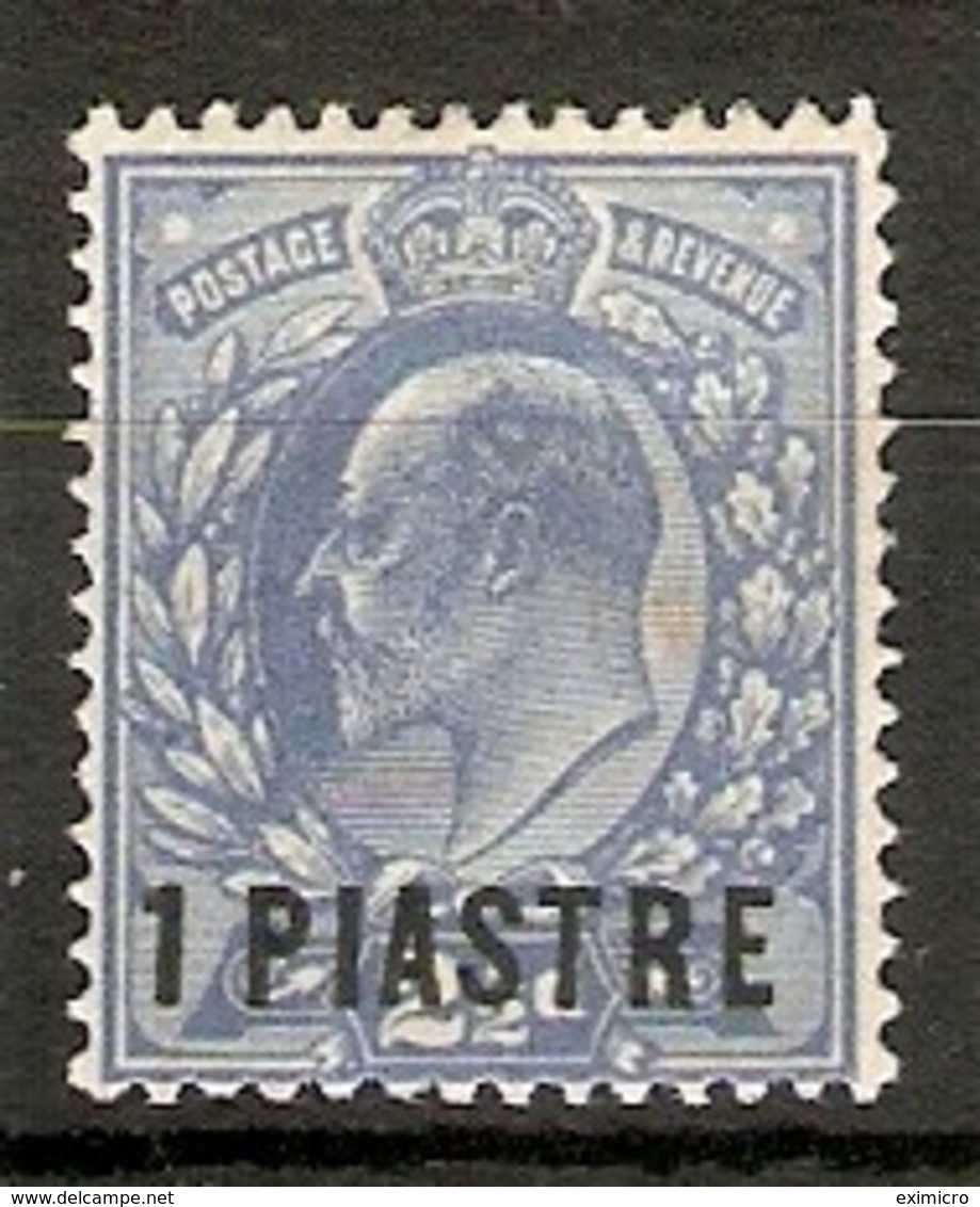 BRITISH LEVANT 1911 1pi On 2½d BRIGHT BLUE PERF 14 SG 25 MOUNTED MINT Cat £28 - British Levant