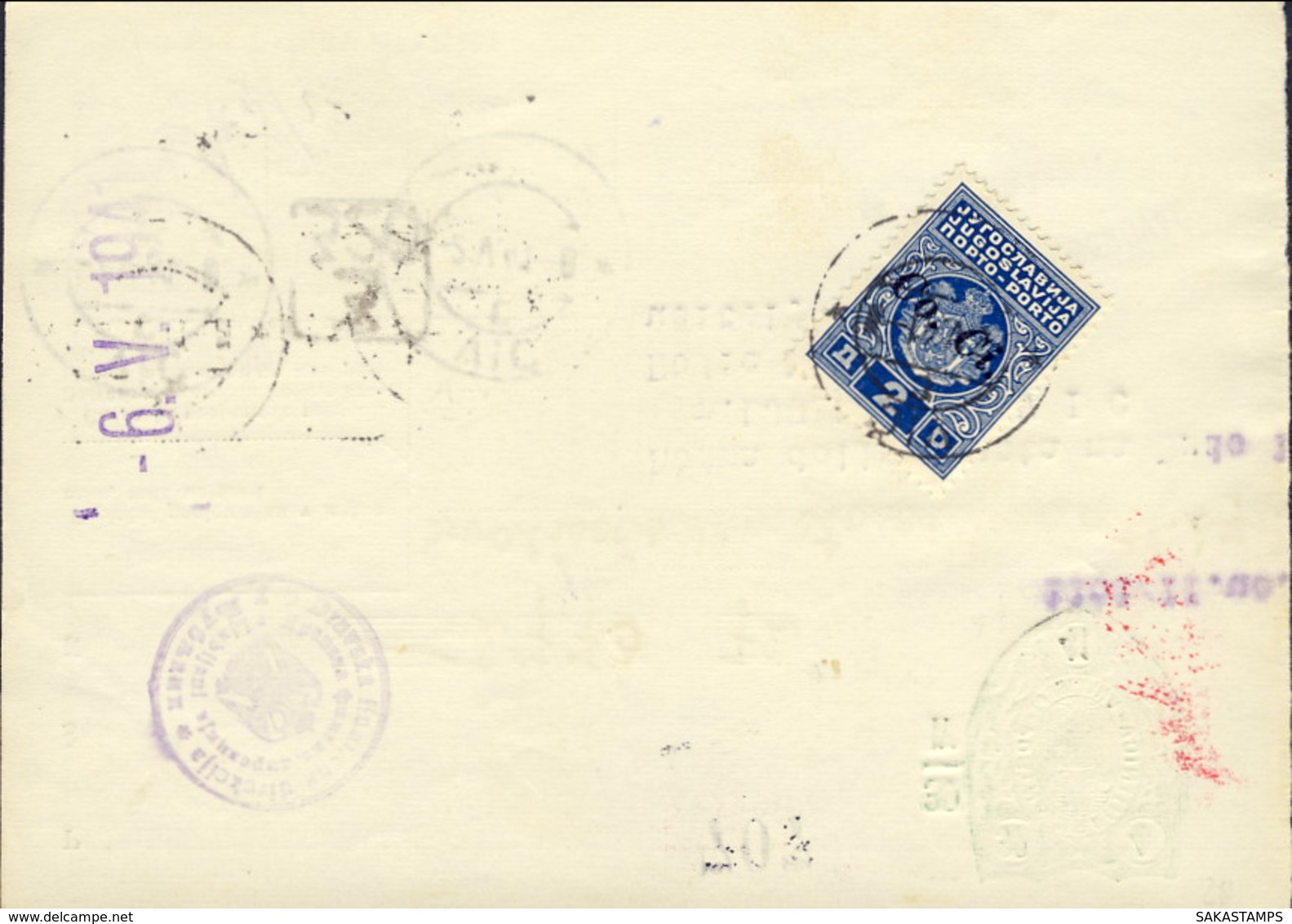 1941-Lubiana Vaglia Postale Con Segnatasse 2d.azzurro Soprastampato "Co.Ci."da Ljubljana - Lubiana