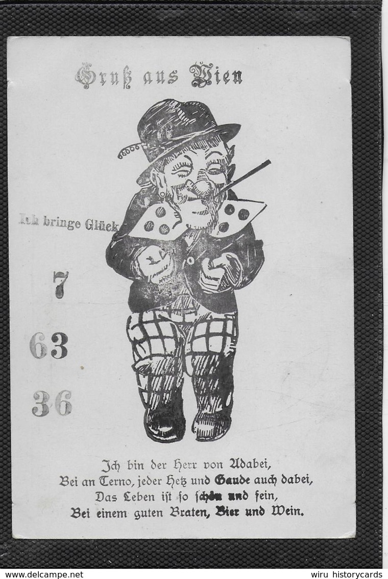 AK 0366  Gruß Aus Wien - Herr Von Adabei Bringt Glück / Glücklos-Karte Ca. Um 1910 - Humor